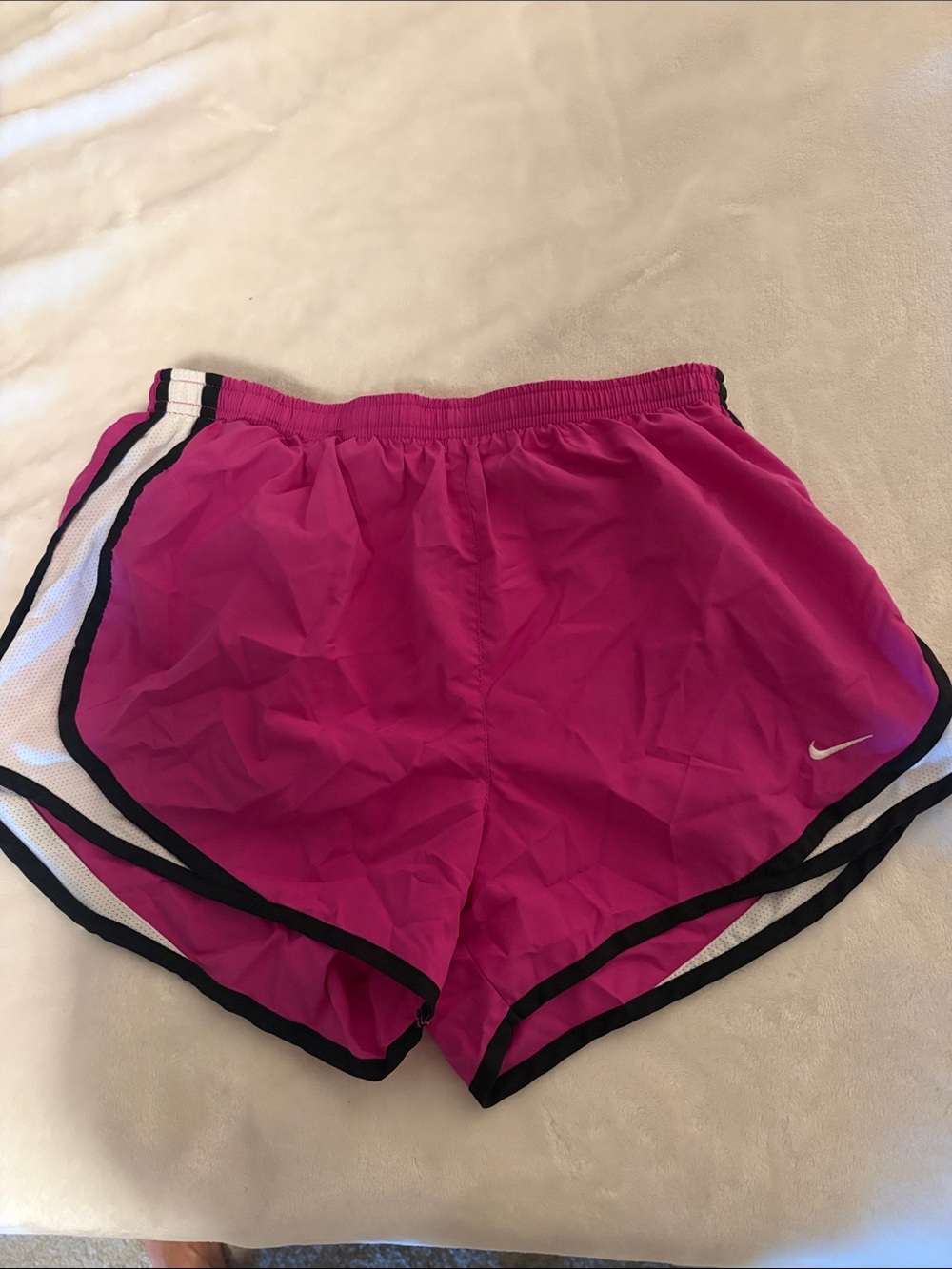 Nike Women's Hot Pink Athletic Shorts with Black Trim
